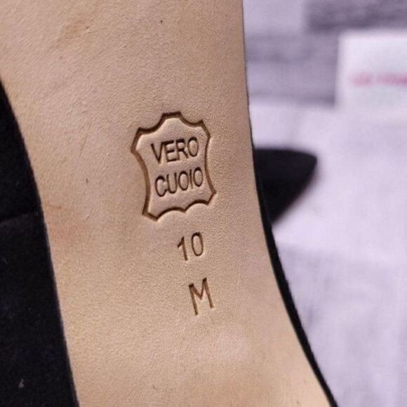 Vaneli Suede Pointed Toe Stiletto Dress Pump Black Women's sz 10 - Picture 8 of 8